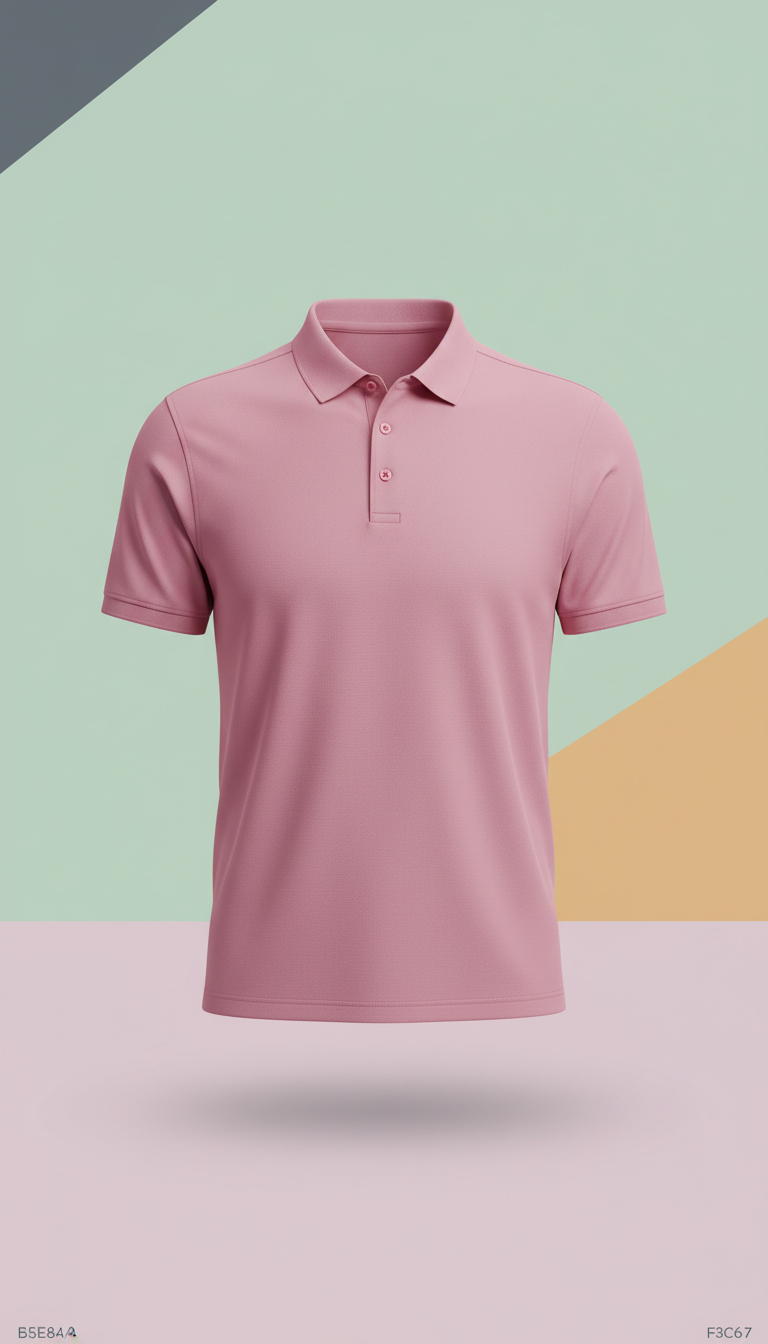 Powder blush athletic polo shirt